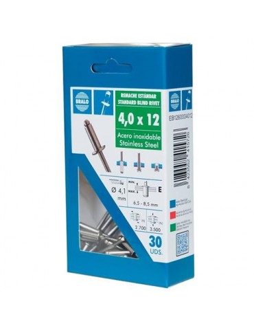 REMACHE INOX/INOX 4,0X08MM. ECOBLISTER (C-40)