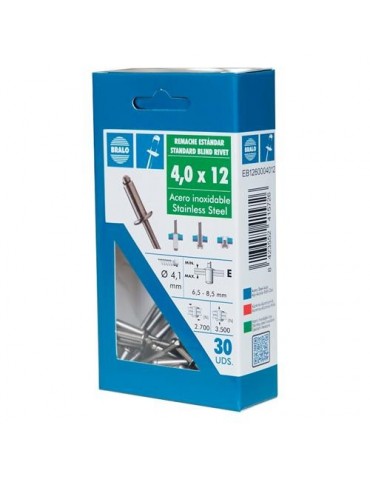 REMACHE INOX/INOX 4,8X10MM. ECOBLISTER (C-30)