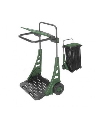 CARRO BASURA 53X38X90CM C/ RUEDAS METAL/PLASTICO