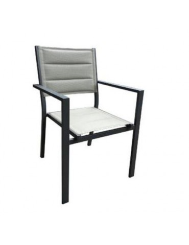 SILLA CON REPOSABRAZOS ALUMINIO GRIS CLARO 804196