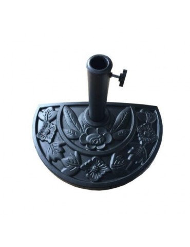 BASE PARASOL RESINA SEMICIRCULO 9KG NEGRO 891304