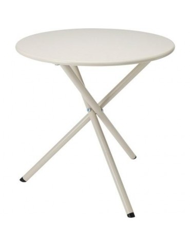 MESAJARDIN ACERO COLOR CREMA 48X48CM