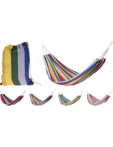 HAMACA RAYAS 200X100CM 4 COLORES SURTIDOS