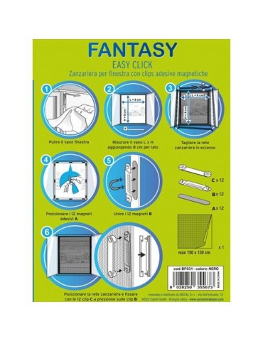 MOSQUITERA VENTANA 150X130 C/ CLIPS ADHESIV MAGNET
