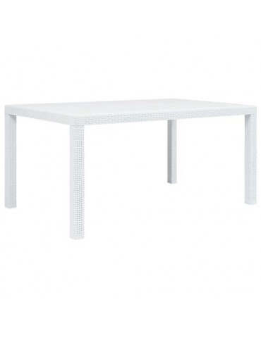 MESA ELEGANTE RATAN 150X90X72 CM BLANCO 4090-01
