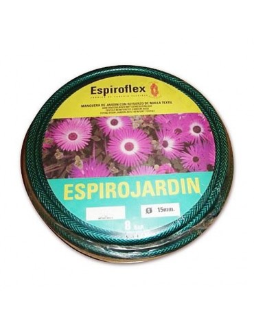 MANGUERA ESPIROJARDIN VERDE 15 MM. (ROLLO 25 M.)