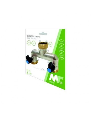 DERIVACION GRIFO JARDIN LATON 2 SALIDAS 3/4HX3/4M