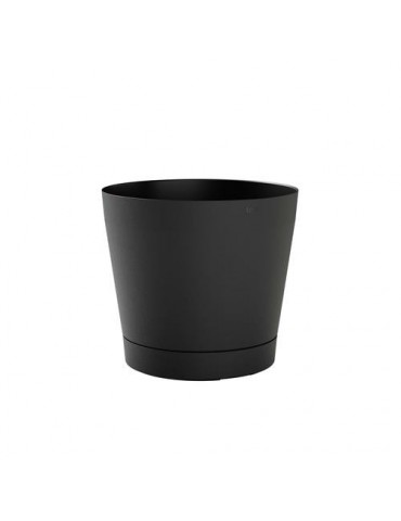 MACETA C/RESERVA AGUA+PLATO 29CM.GRI.OSCURO ORIONE