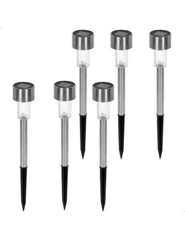6 BALIZAS DE JARDIN LED SOLARES 2/3LUM