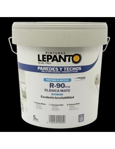 PINTURA PLASTICA R-90 INTERIOR 5K BLANCO MATE