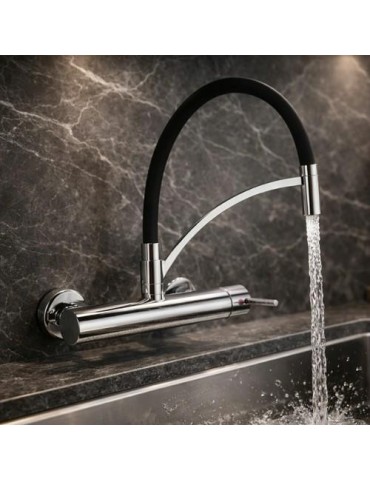 GRIFO COCINA FLEXYFORM MURAL CROMO/NEGRO