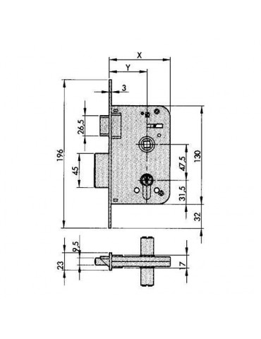 CERRADURA EMBUTIR 600-90 HL