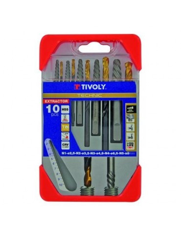 EXTRACTOR TORNILLOS ROTOS+BROCAS TECHNIC