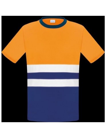 CAMISETA A.V. BICOLOR NARANJA MANGA CORTA L3000 M