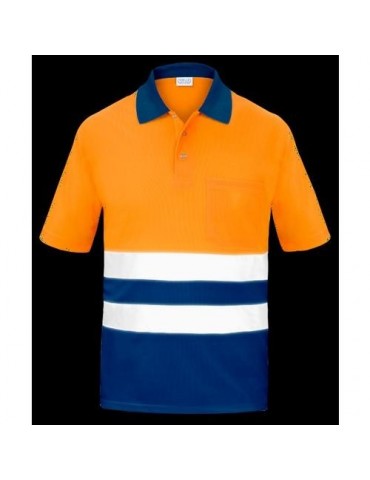 POLO A.V. BICOLOR NARANJA M/C COOLMAX L3000 XXXL