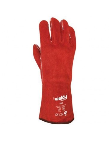 GUANTE SOLDADOR ROJO TALLA UNICA H408 PAR