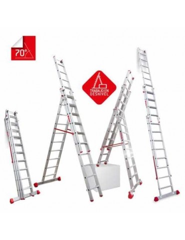 ESCALERA MULTIUSO DE TRES TRAMOS CON 10 PELDAÑOS