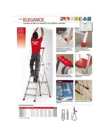 ESCALERA TIJERA 5 PELDAÑOS ELEGANCE EN945