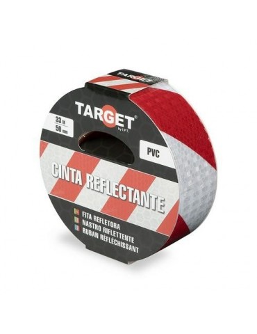 CINTA ADHESIVA REFLECTANTE 33MX50MM ROJA/BLANCA