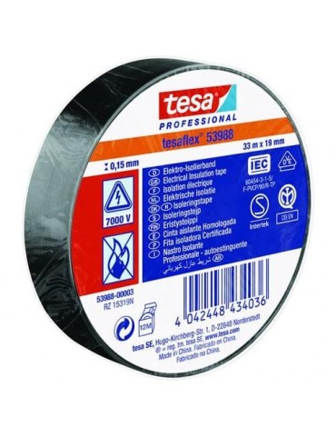 CINTA AISLANTE PROFESIONAL 33 M X 19 MM NEGRO