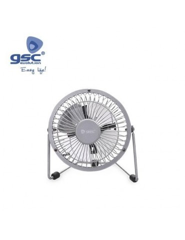 MINI VENTILADOR SOBREMESA 9,5CM 2,5W 5V DC GRIS
