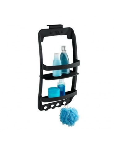 ESTANTERIA FIJACION 2 ESTANTES BAÑO NEGRO