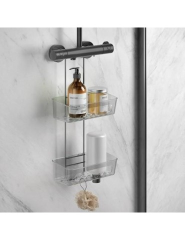ESTANTE DOBLE CESTA DUCHA ORIGIN LAVA NGR 26X16X55
