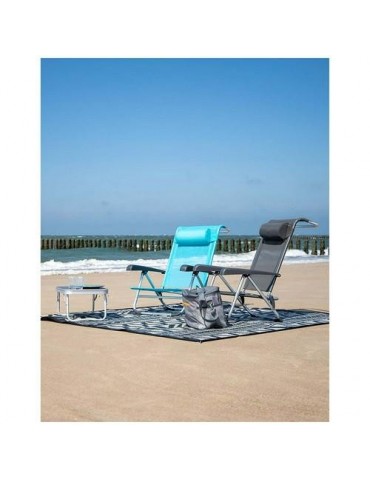 SILLA DE PLAYA SAINT-TROPEZ CON ALMOHADA AZUL