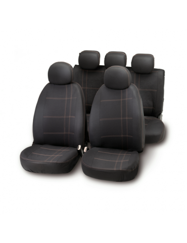 JUEGO FUNDAS ASIENTO EMBROIDERY NEGRO/GRIS 10028