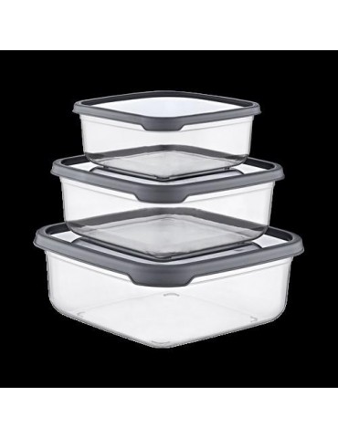 SET 3 TUPPER CUADRADO GRIS (400-800-1400ML) 04131