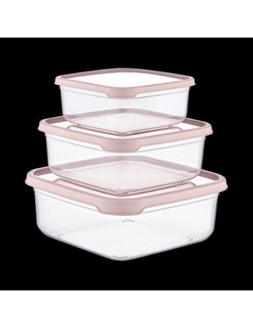 SET 3 TUPPER CUADRADO ROSA (400-800-1400ML)  04129