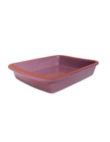 BANDEJA BARRO RECT. 32X23.5 CM. LILA LAVANDA 35402