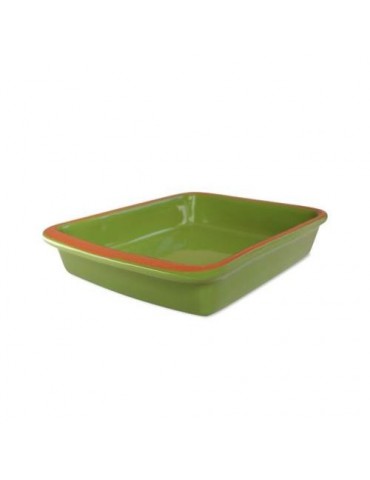 BANDEJA BARRO RECT. 32X23.5 CM. VERDE OLIVA 58402