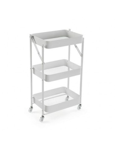 CARRO PLEGABLE METALICO BLANCO 45X29.5X77CM
