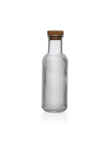BOTELLA TRANSPARENTE RAYAS 1000ML 8.7X8.7X27.8CM