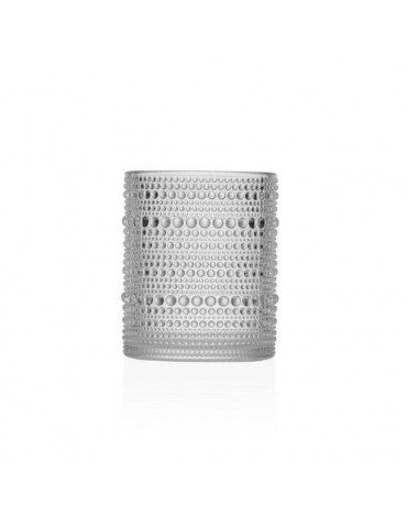 VASO DISEÑO TRANSPARENTE 340ML 8X8X10CM CAJA 6UDS