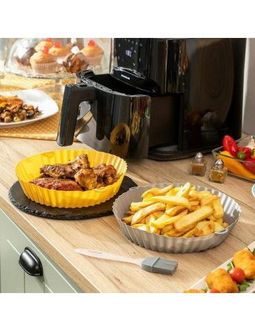 BANDEJA SILICONA FREIDORA AIRE SET 2UDS C/CEPILLO
