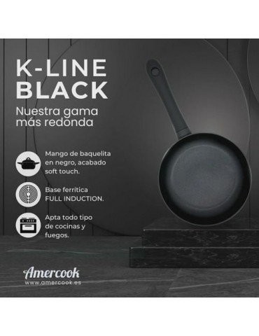 SARTEN 28CM FULL INDUCTION K-LINE BLACK  KLI0128