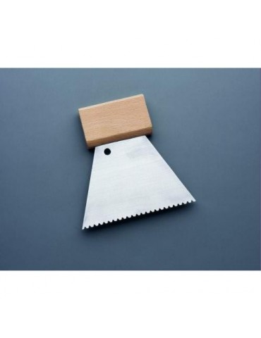 ESPATULA ENCOLAR DENTADA ACERO MANGO MADERA 120 MM