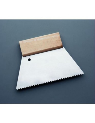 ESPATULA ENCOLAR DENTADA ACERO MANGO MADERA 180 MM