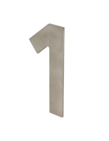 NUMERO 1 ADHESIVO 100X64X2MM INOX SATINADO
