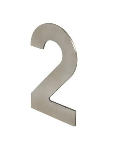 NUMERO 2 ADHESIVO 100X64X2MM INOX SATINADO