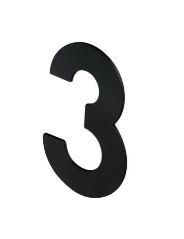 NUMERO 3 ADHESIVO 100X64X2MM INOX NEGRO MATE