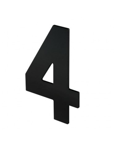 NUMERO 4 ADHESIVO 100X64X2MM INOX NEGRO MATE