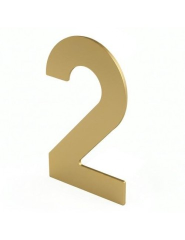 NUMERO 2 ADHESIVO 100X64X2MM INOX LATON MATE