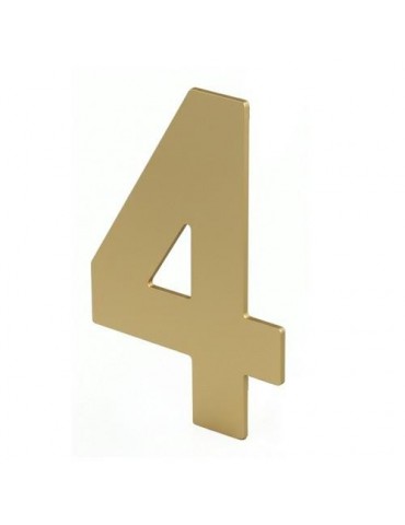 NUMERO 4 ADHESIVO 100X64X2MM INOX LATON MATE