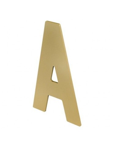 LETRA A ADHESIVA 100X64X2MM INOX LATON MATE