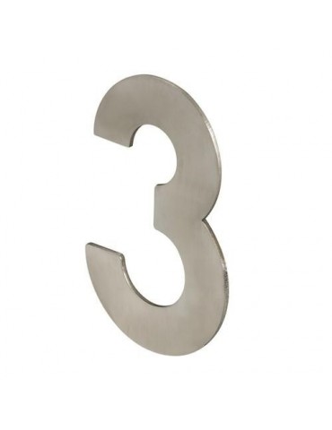 NUMERO 3 P/ATORNILLAR 100X64X2MM INOX SATINADO