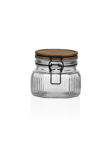 TARRO C/ TAPA MADERA ACACIA 600ML VIDRIO