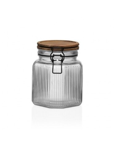 TARRO C/TAPA MADERA ACACIA 1.000ML VIDRIO